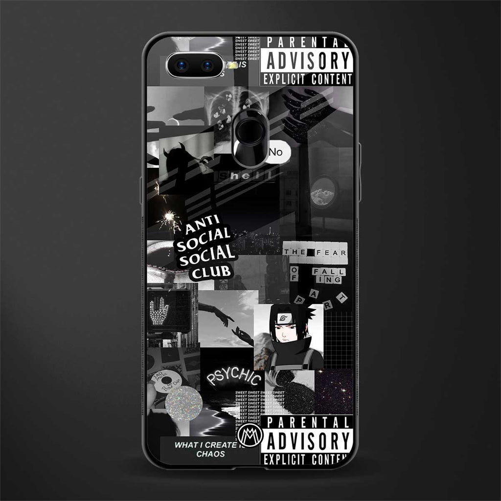 anti social social club dark edition glass case for oppo a7 image