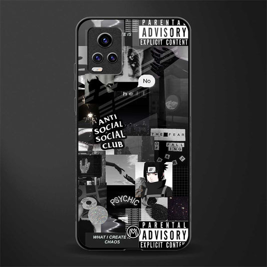 anti social social club dark edition back phone cover | glass case for vivo y73