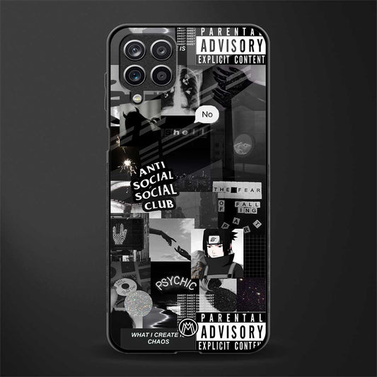 anti social social club dark edition back phone cover | glass case for samsung galaxy a22 4g