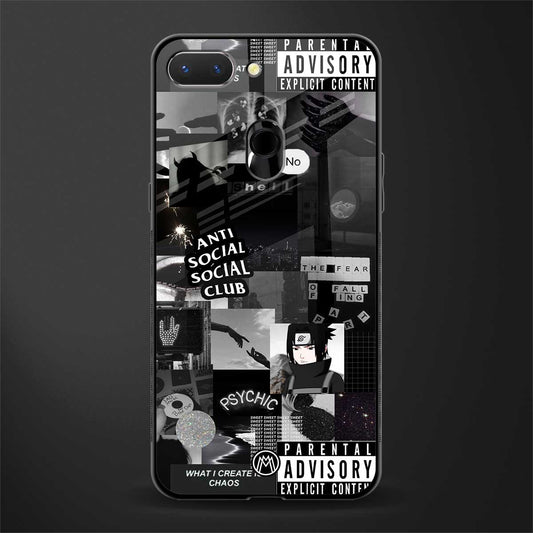 anti social social club dark edition glass case for oppo a5 image