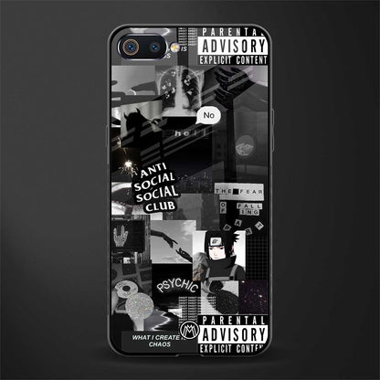 anti social social club dark edition glass case for realme c2 image