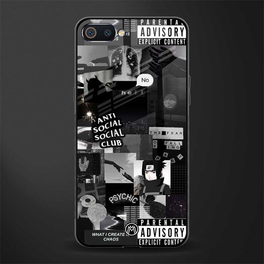 anti social social club dark edition glass case for realme c2 image