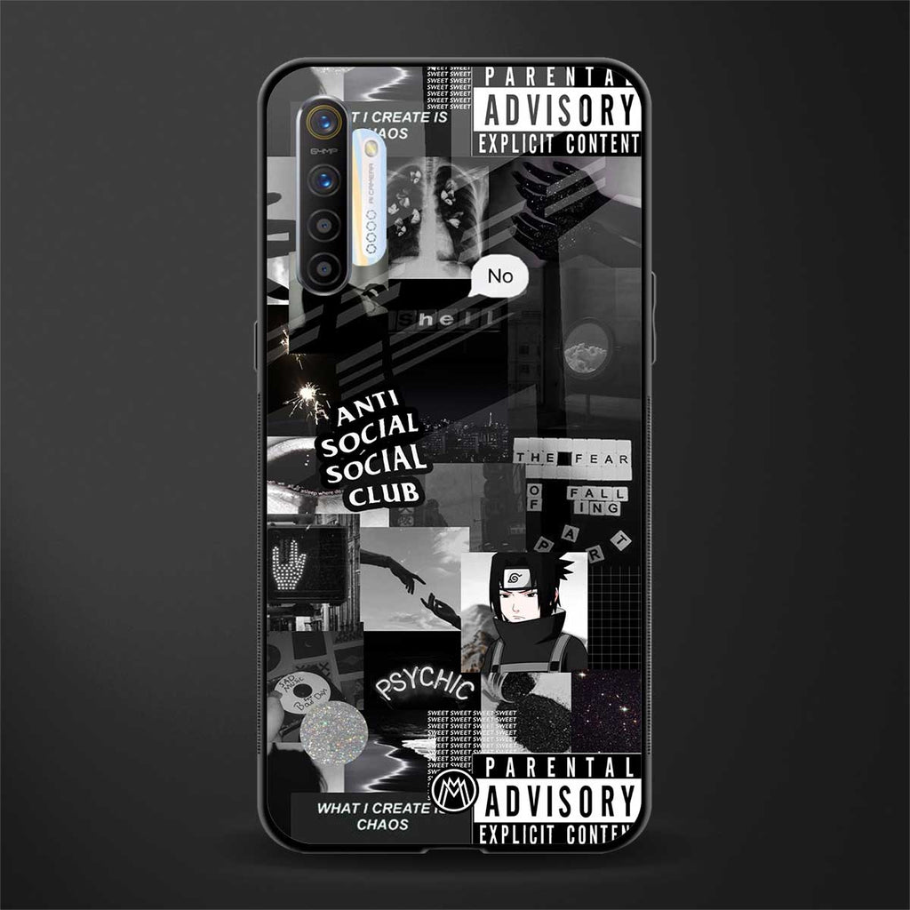 anti social social club dark edition glass case for realme x2 image