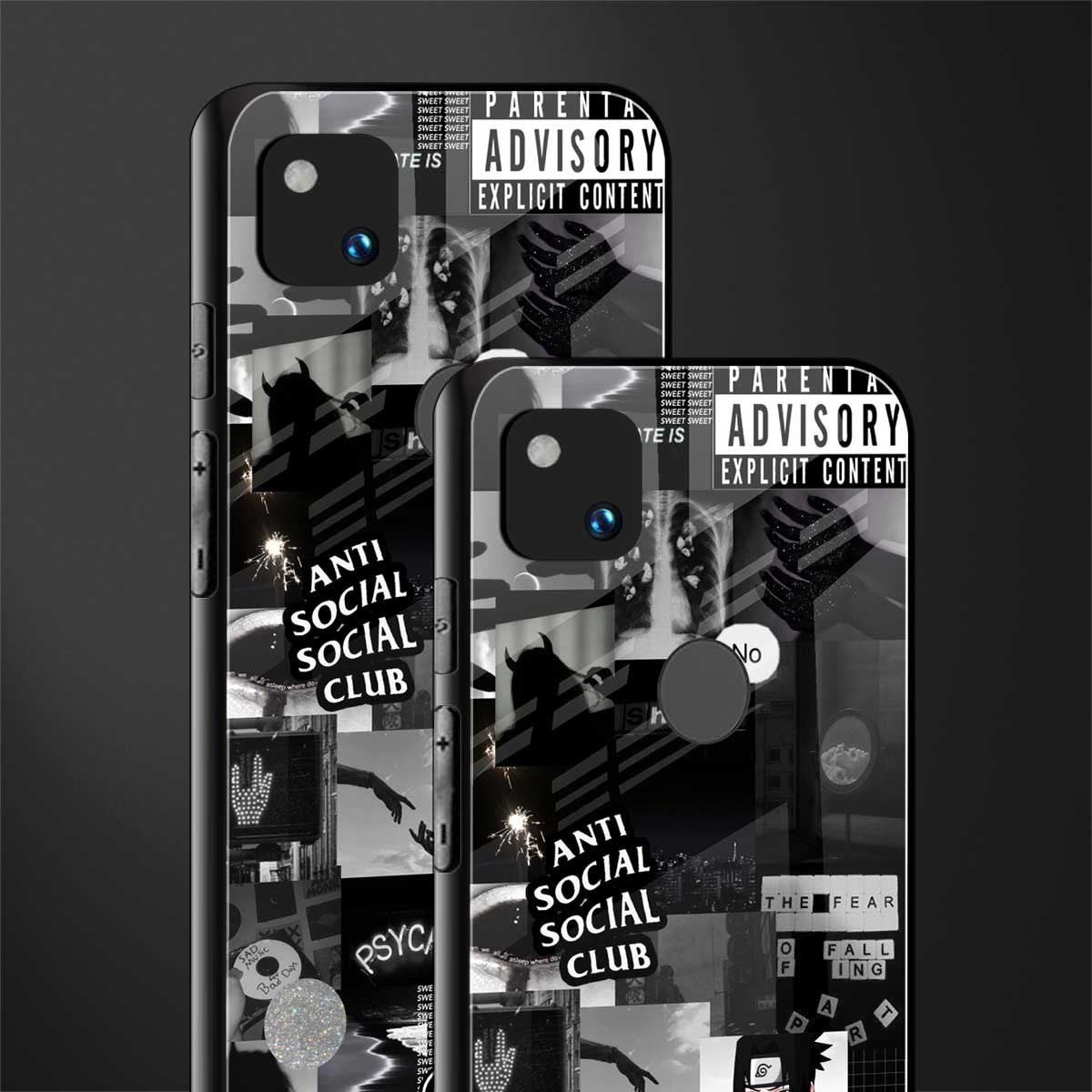 anti social social club dark edition back phone cover | glass case for google pixel 4a 4g