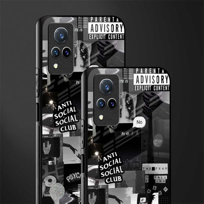 anti social social club dark edition glass case for vivo v21 5g image-2