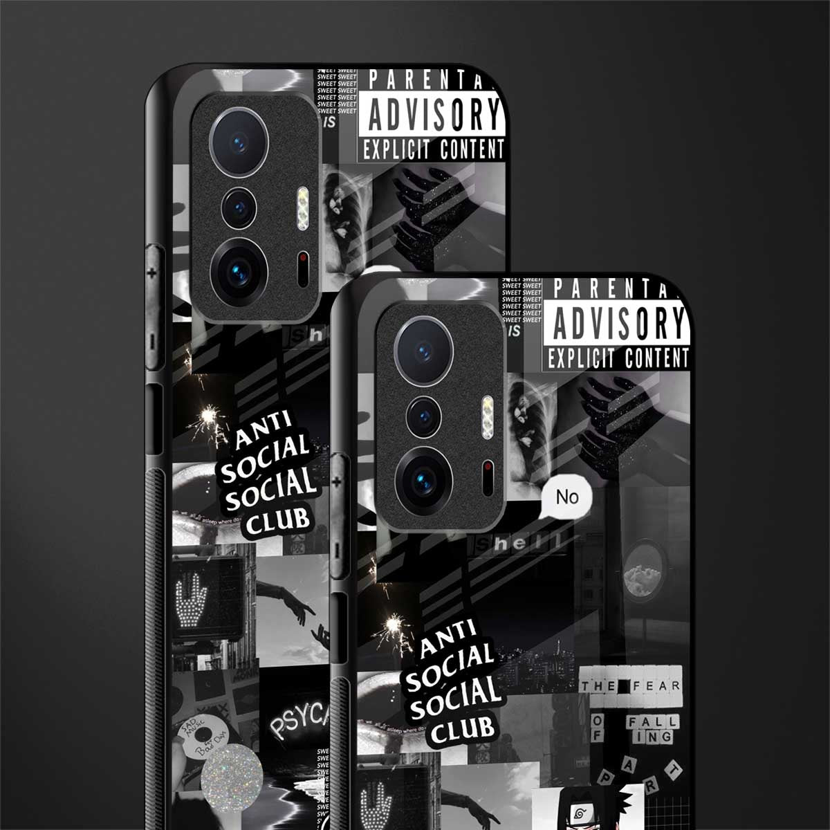 anti social social club dark edition glass case for mi 11t pro 5g image-2