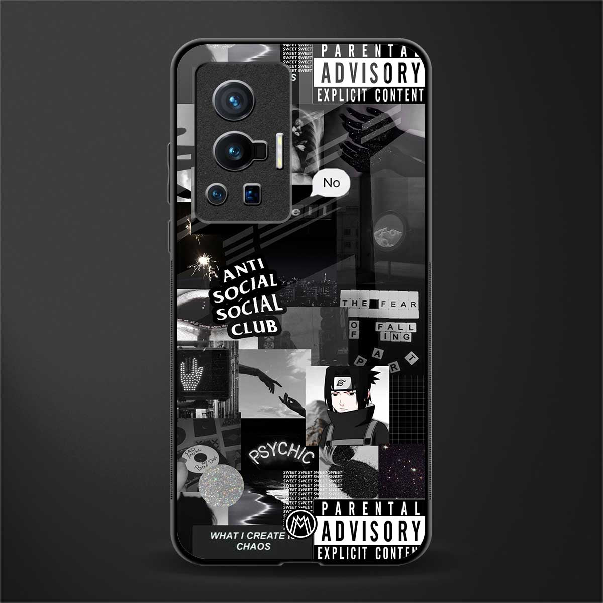 anti social social club dark edition glass case for vivo x70 pro image