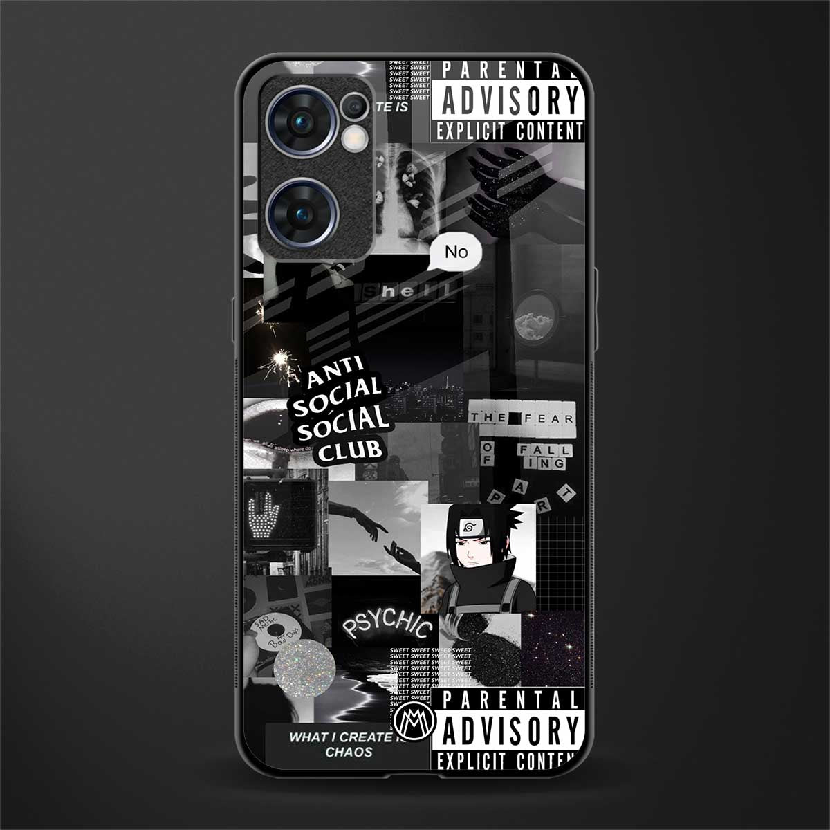 anti social social club dark edition glass case for oppo reno7 5g image
