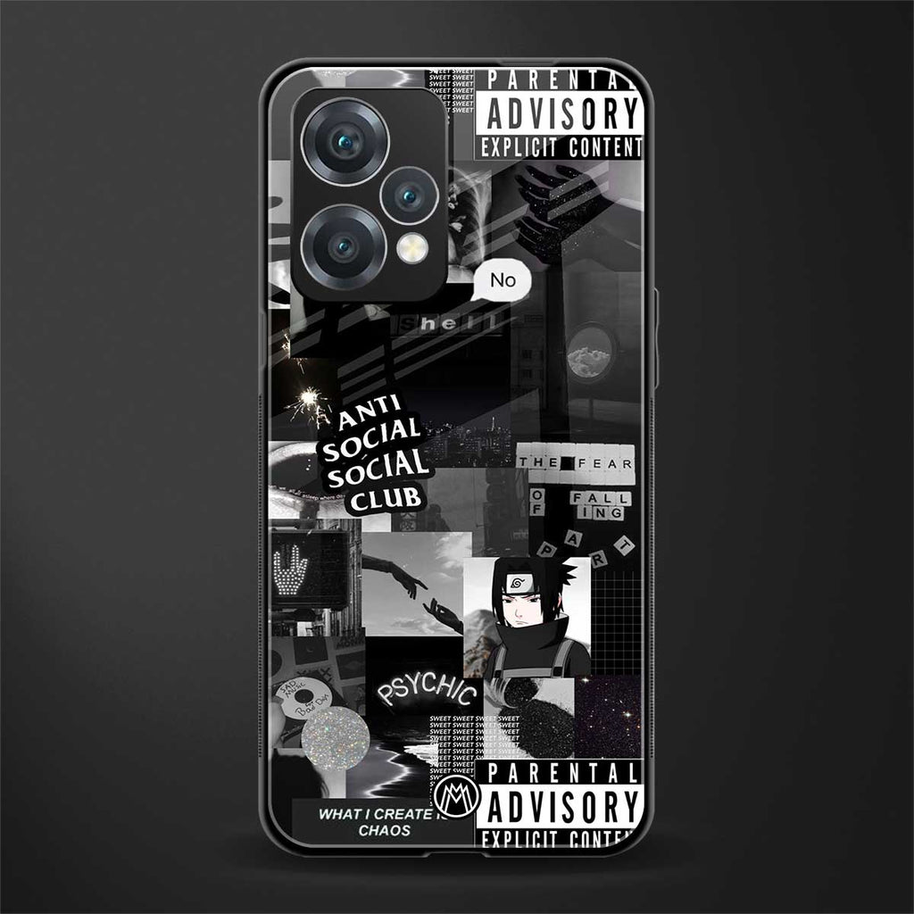 anti social social club dark edition back phone cover | glass case for realme 9 pro 5g