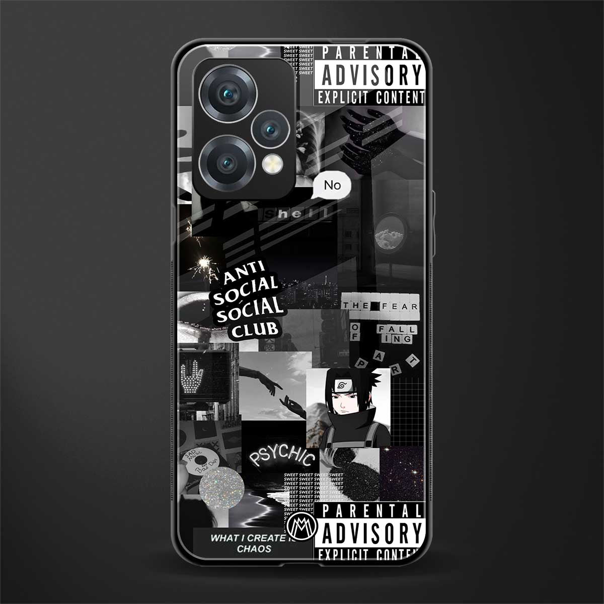 anti social social club dark edition back phone cover | glass case for realme 9 pro 5g