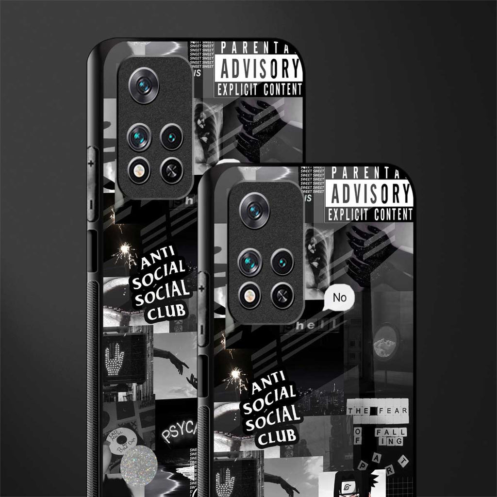 anti social social club dark edition glass case for xiaomi 11i 5g image-2