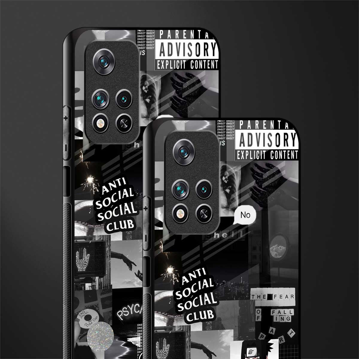 anti social social club dark edition glass case for xiaomi 11i 5g image-2