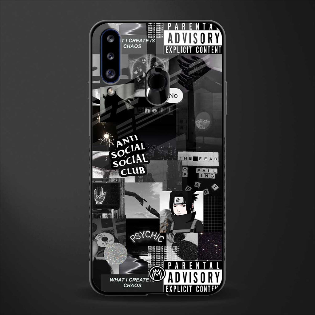anti social social club dark edition glass case for samsung galaxy a20s image