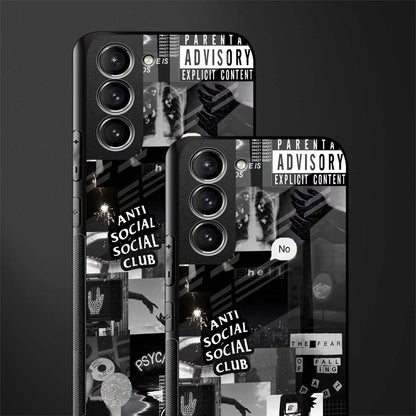 anti social social club dark edition glass case for samsung galaxy s22 plus 5g image-2