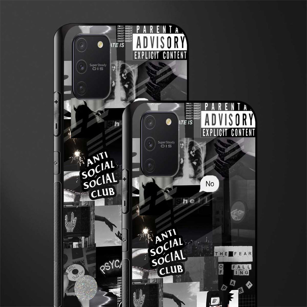 anti social social club dark edition glass case for samsung galaxy s10 lite image-2