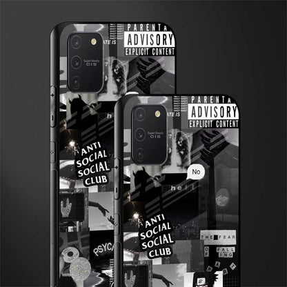 anti social social club dark edition glass case for samsung galaxy a91 image-2