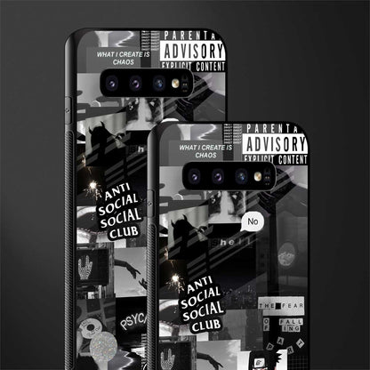 anti social social club dark edition glass case for samsung galaxy s10 plus image-2