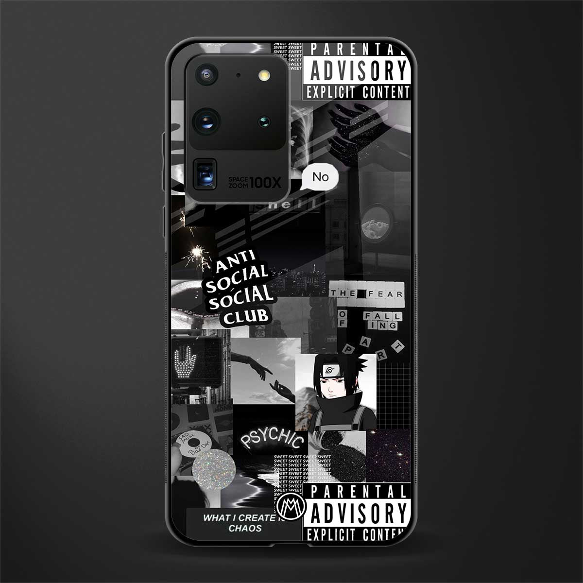 anti social social club dark edition glass case for samsung galaxy s20 ultra image