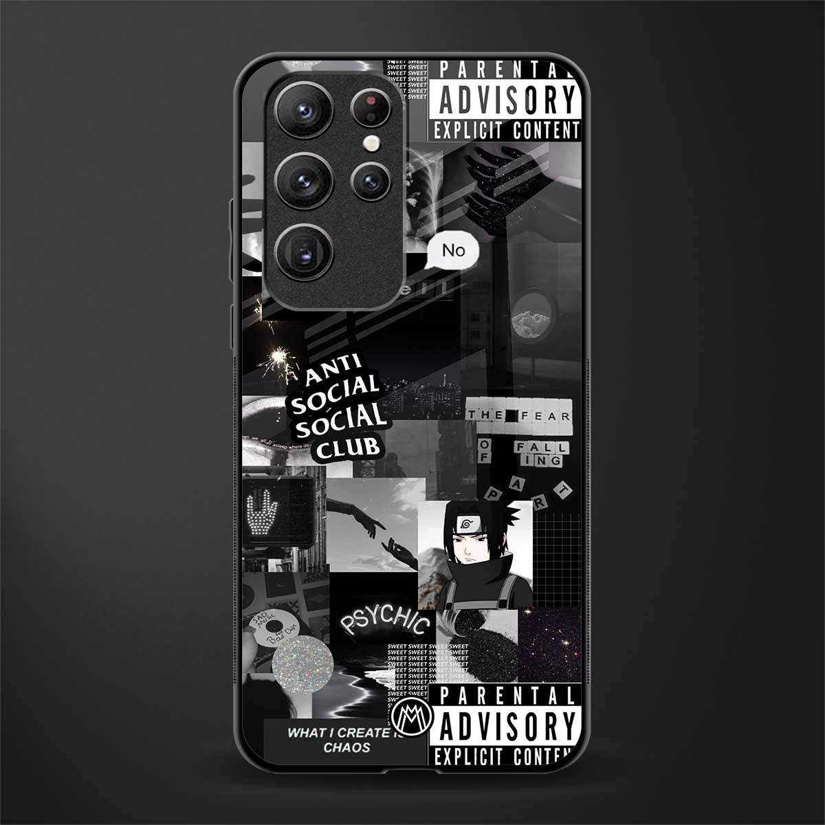 anti social social club dark edition glass case for samsung galaxy s22 ultra 5g image