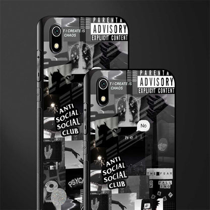 anti social social club dark edition glass case for redmi 7a image-2
