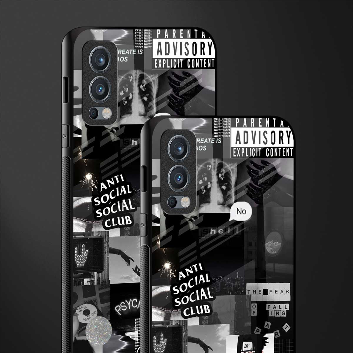 anti social social club dark edition glass case for oneplus nord 2 5g image-2