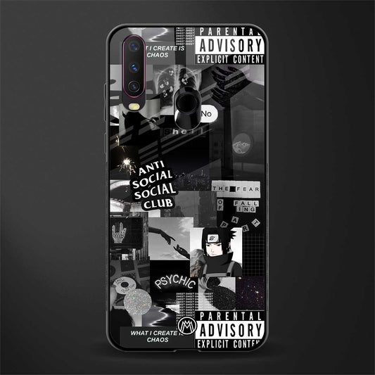 anti social social club dark edition glass case for vivo y15 image