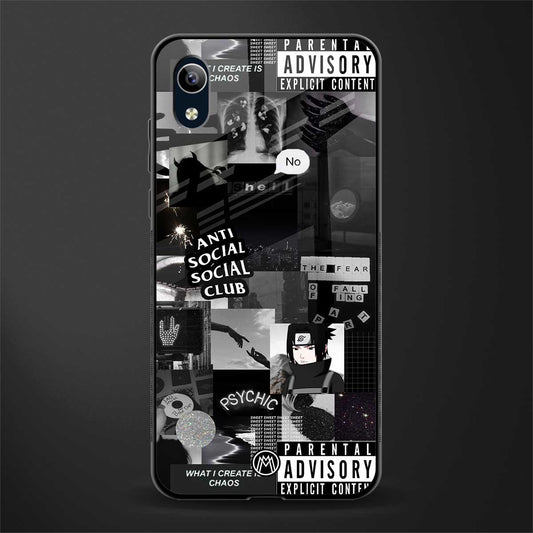 anti social social club dark edition glass case for vivo y90 image
