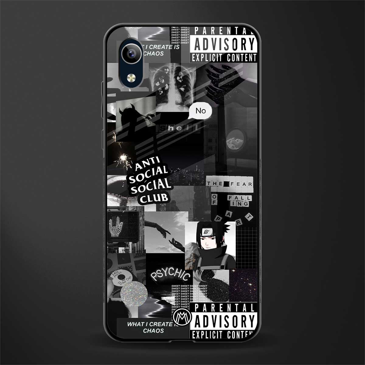 anti social social club dark edition glass case for vivo y91i image