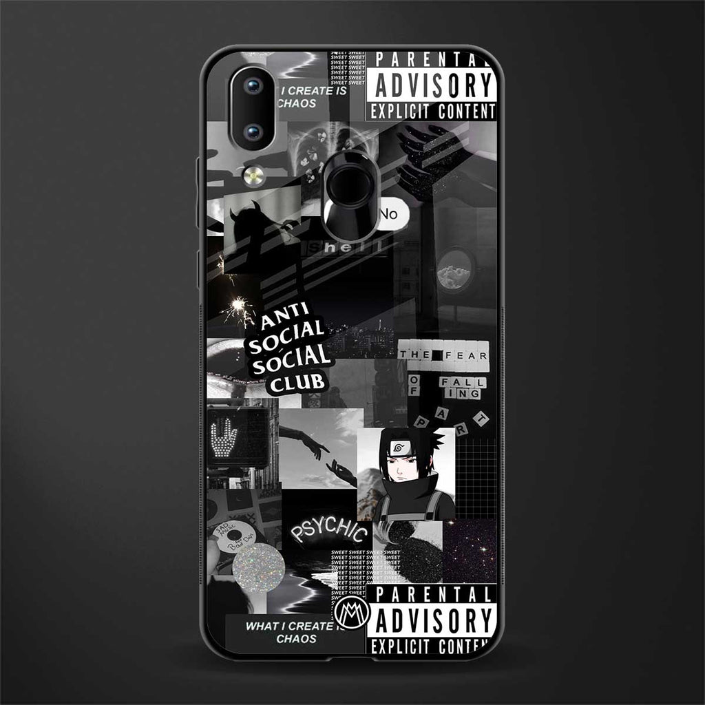 anti social social club dark edition glass case for vivo y95 image