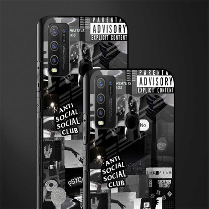 anti social social club dark edition glass case for vivo y50 image-2