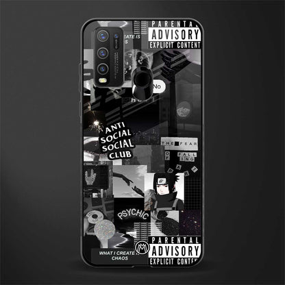 anti social social club dark edition glass case for vivo y50 image