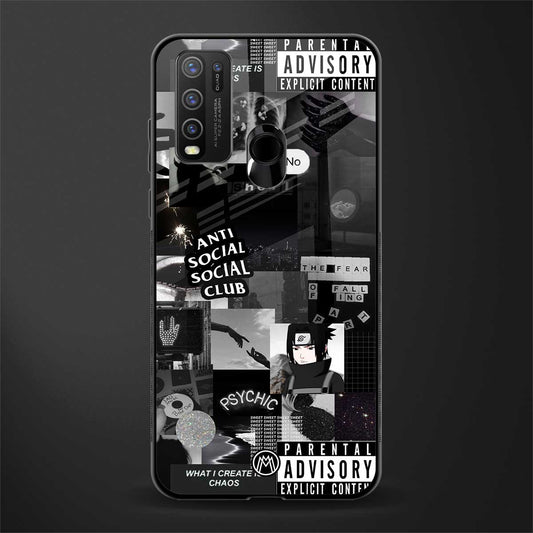 anti social social club dark edition glass case for vivo y50 image