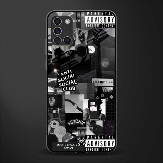 anti social social club dark edition glass case for samsung galaxy a21s image