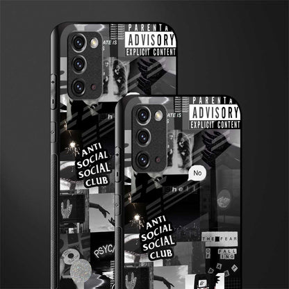 anti social social club dark edition glass case for samsung note 20 image-2