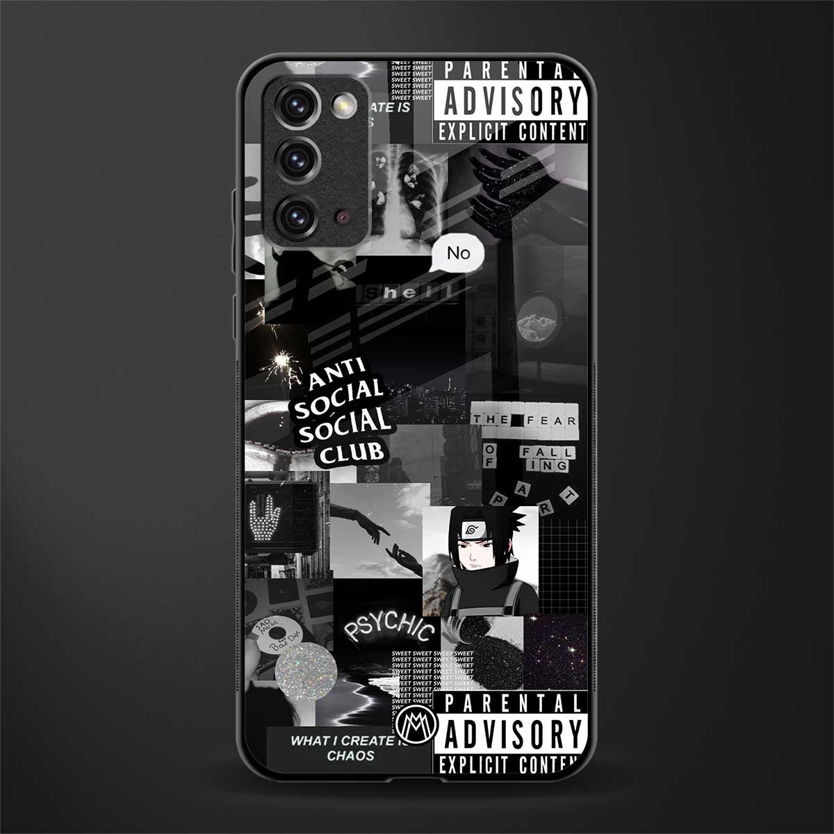 anti social social club dark edition glass case for samsung note 20 image