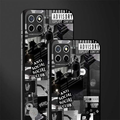 anti social social club dark edition glass case for realme c12 image-2