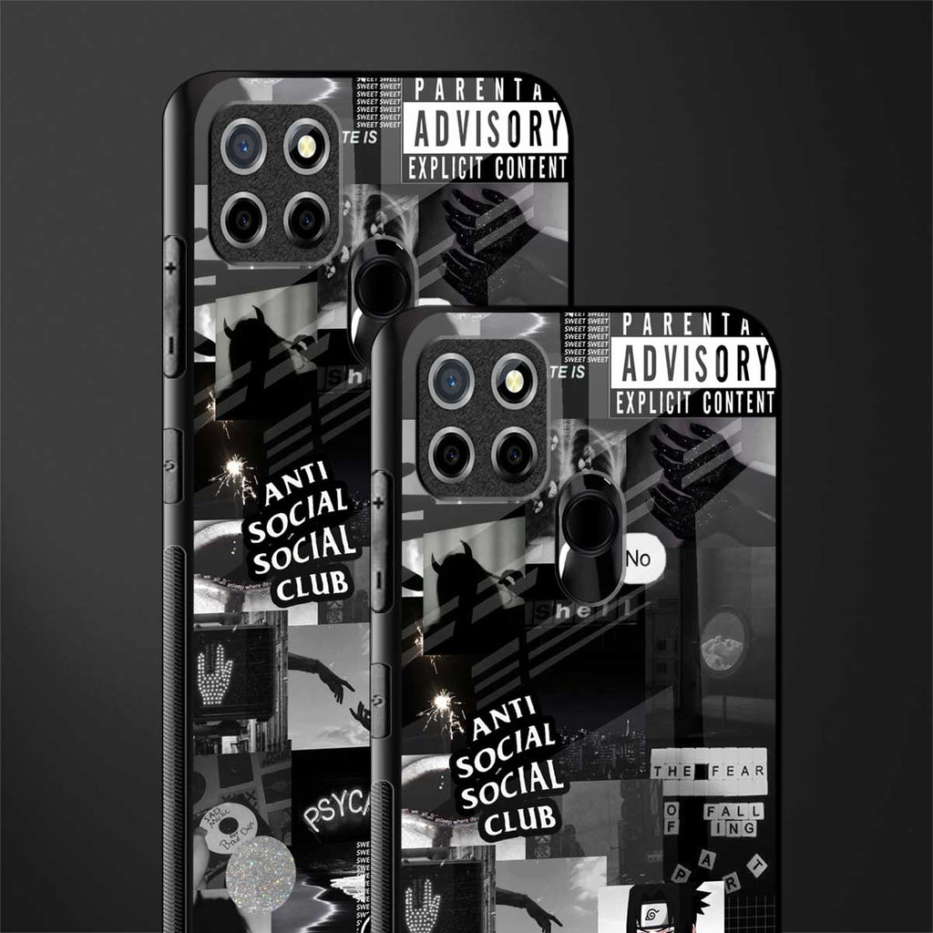 anti social social club dark edition glass case for realme narzo 30a image-2