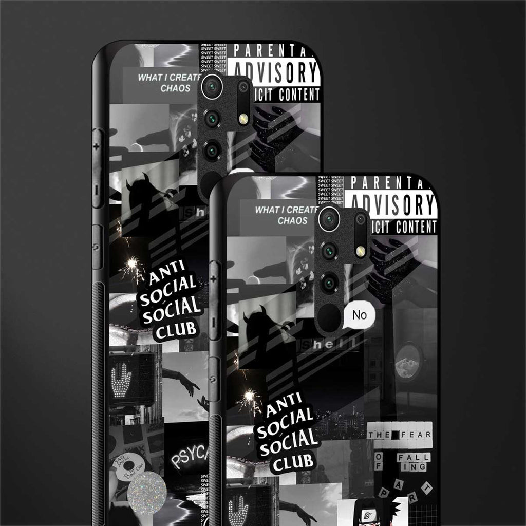 anti social social club dark edition glass case for poco m2 image-2