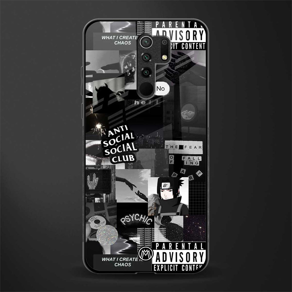 anti social social club dark edition glass case for poco m2 image