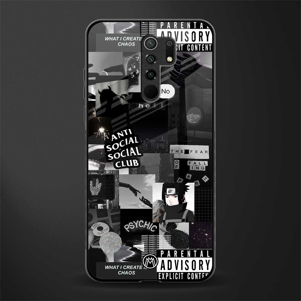 anti social social club dark edition glass case for poco m2 image