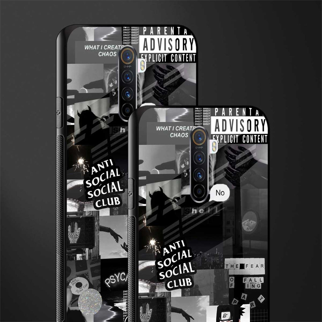 anti social social club dark edition glass case for realme x2 pro image-2