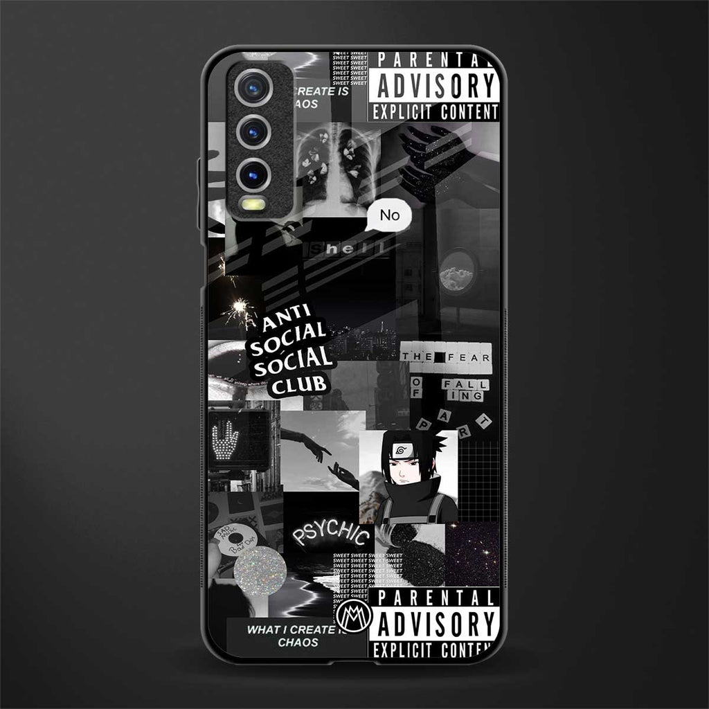 anti social social club dark edition glass case for vivo y20 image