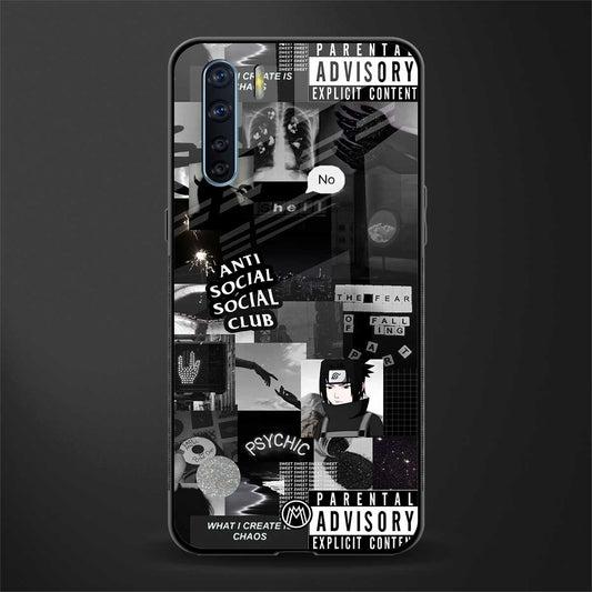 anti social social club dark edition glass case for oppo f15 image