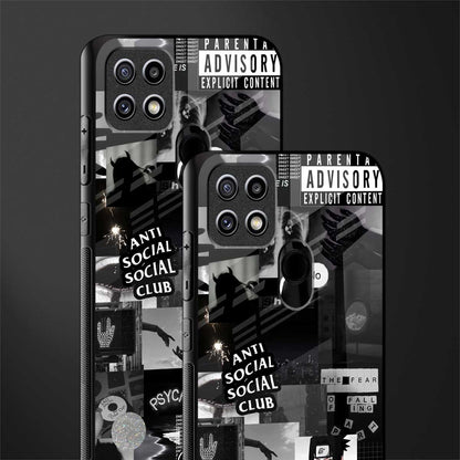 anti social social club dark edition glass case for oppo a15s image-2