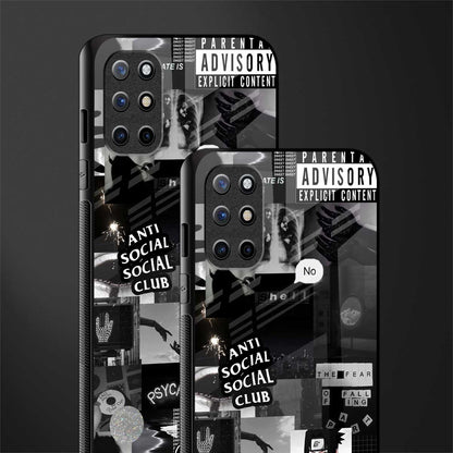 anti social social club dark edition glass case for oneplus 8t image-2