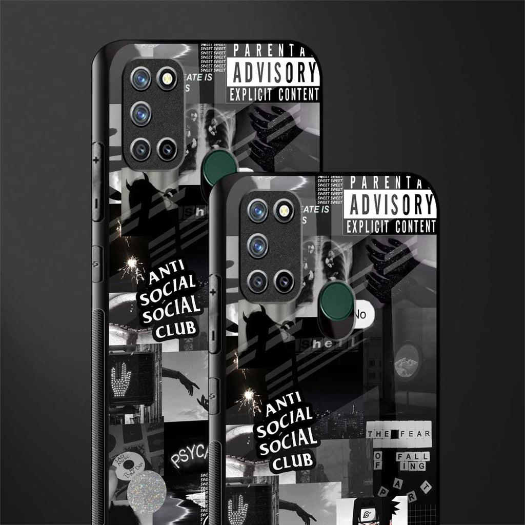 anti social social club dark edition glass case for realme 7i image-2
