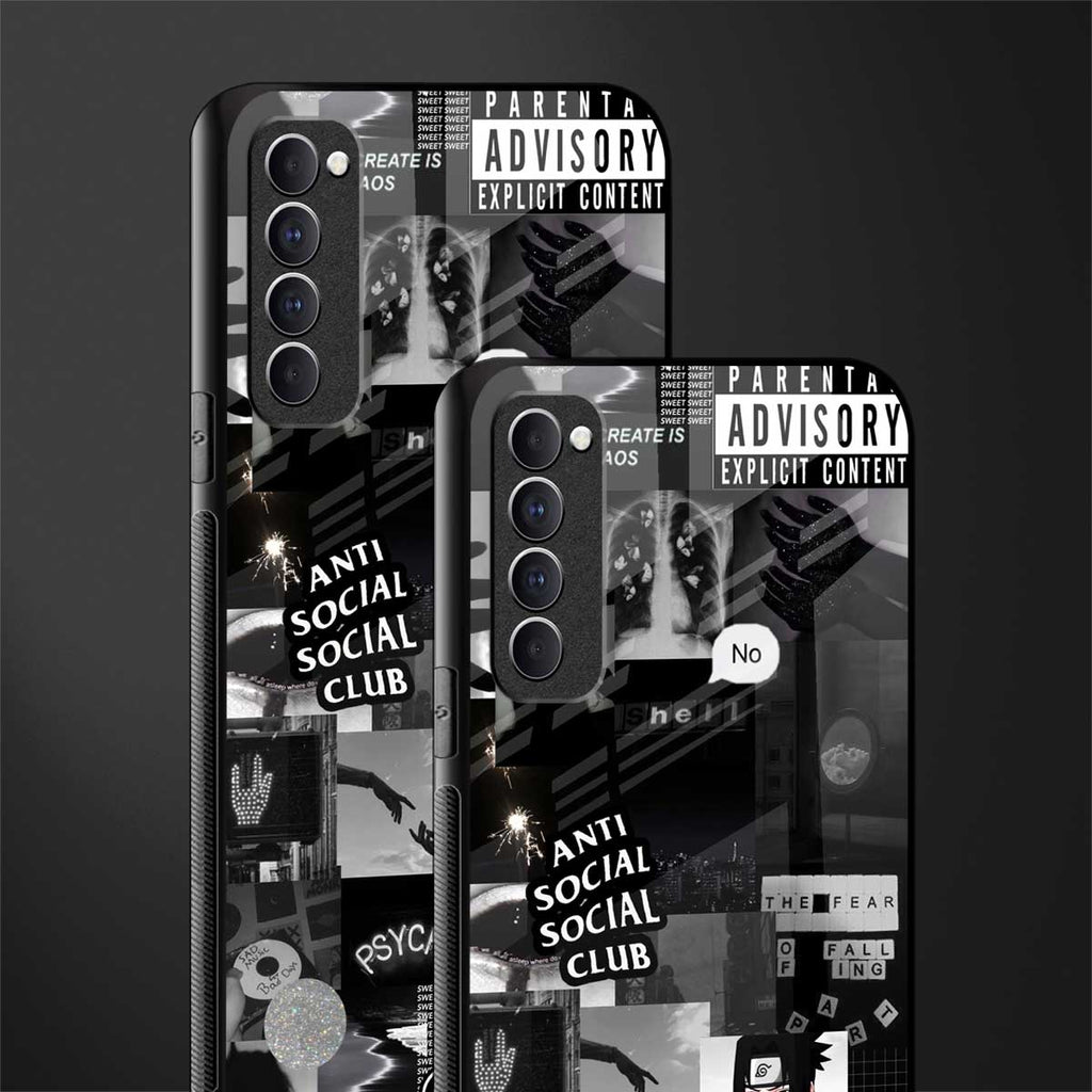 anti social social club dark edition glass case for oppo reno 4 pro image-2