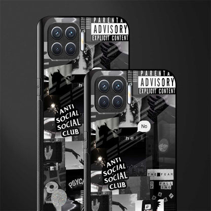 anti social social club dark edition glass case for oppo f17 image-2