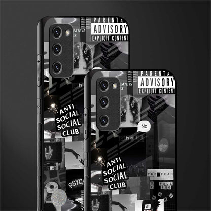 anti social social club dark edition glass case for samsung galaxy s20 fe image-2
