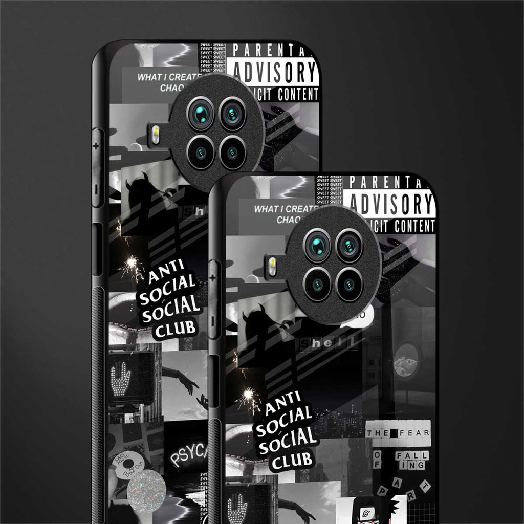 anti social social club dark edition glass case for mi 10i image-2